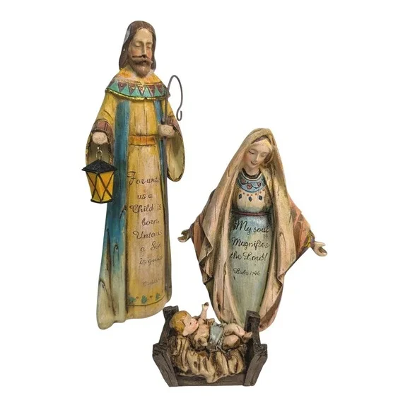 "The Promise Of Christmas" Nativity Set With Scriptures Resin 8 Piece Set - Picture 4 of 9